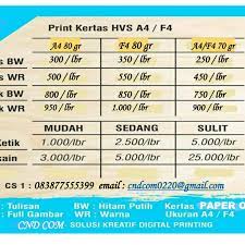 Jilid plus cover judul ( pr anak sekolah ) = rp. Print Cetak Dokumen Kertas A4 F4 Hvs 80 70g Bw Hitam Putih Dan Warna Shopee Indonesia