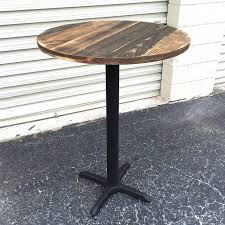 Reclaimed Wood Round Bar Table Pub Patio Cafe Dining