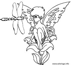 coloriage un fee rencontre une libellule dessin a imprimer comment faire des ornements de pommes pin scintillantes