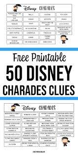 Printable Disney Themed Charades Game For Kids Charades For Kids Charades Game Games For Kids