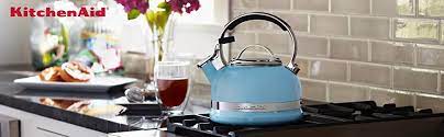 There's empire red, cast iron black, almond cream or silvers and whites. Amazon Com Kitchenaid Kten20sbdb 2 0 Quart Kettle With Full Stainless Steel Handle And Trim Band Doulton Blue Kitchen Dining