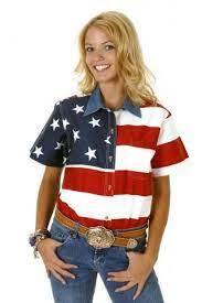 Womens Red Roper Stars Stripes Pieced American Flag Patriotic Western Clothing Short Sleeve Shirt Women Striped Short Sleeve Shirt American Shirts