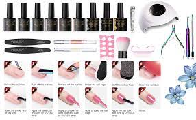 voxury uv nagelack gel nagelset 48w uv led nagellampe starterset nackt grau rosa shellac nagelgel set mit top base coat nagel manikure exquisite set amazon de beauty