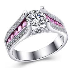 Free delivery and returns on ebay plus items for plus members. China Mdean Pink Stone White Gold Plated Wedding Rings For Women Aaa Zircon Engagement Rings Jewelry China Ring And Jewelry Price