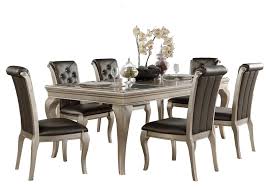When purchasing separate dining chairs for your dining room tables, you have to check if your pieces are compatible with one another. 7 Piece Chable Glam Dining Set Opaque Glass Table 6 Chair Silver Traditional Dining Sets By Amoc Houzz