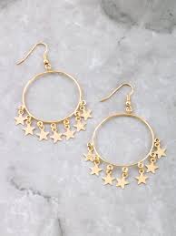 Hanging Stars Hoop Earrings Girly Jewelry Jewelry Earrings