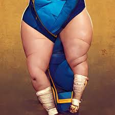 prompthunt: chun-li except her massive thighs are caused by life-long  obesity