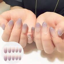 Maybe you would like to learn more about one of these? 24pcs Set Sexy Nude Purple Gradient Color False Nail Art With Glue Tab Plain Color Fake Nail Tip Finished Manicure Nail False Nails Aliexpress
