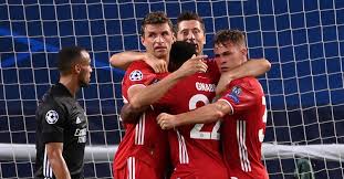 Flick, kimmich, alaba and gnabry sitting in the middle of the pitch with the lights out after winning the champions league. Champions League Live Bayern Munich Vs Lyon