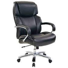 realspace brevington big and tall bonded leather high back chair black silver officesupply com