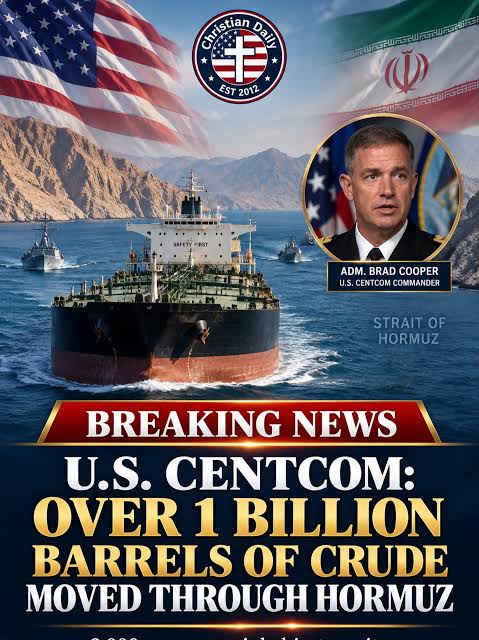 🔴 BREAKING: US Central Command (CENTCOM) says its commander, Admiral Brad Cooper, visited the Strait of Hormuz on Sunday and announces that it has helped partners export more than 1.5 billion barrels