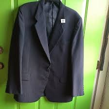 Mens Suit Jacket 44R Mark Royal gray pin stripe
