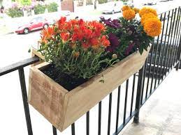 Transform your porch, patio, backyard, or mail box by adding a floral touch with the emsco group bloomers post planter! Balcony Rail Planter Box Outdoor Planter Box Railing Etsy