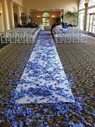 Wedding Decor Trend Petals In Patterns Down The Aisle Periwinkle Flowers Periwinkle Wedding Wedding Ceremony Flowers