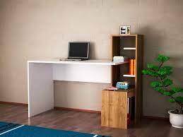 Kitaplıklı çalışma masaları ⋆ mobilya modelleri. Dekorister Side Calisma Masasi Beyaz Ceviz Study Table Designs Furniture Tv Furniture