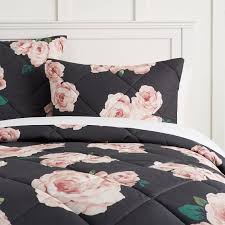 Black And Pink Roses Bedding Pin On Unicorns