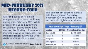 Mid February 2021 Record Cold The month of february has amazing national days in their credit. mid february 2021 record cold