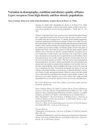 Curs valutar orientativ la casele de schimb si la banca ►cursurile de schimb pot suferi modificari in functie de evolutia pietei valutare si locatia unitatii ►. Pdf Variation In Demography Condition And Dietary Quality Of Hares Lepus Europaeus From High Density And Low Density Populations