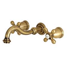 vintage brass wall mount sink faucet