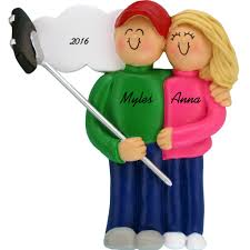 Personalized couples christmas ornaments make wonderful additions to the tree. Selfie Stick Couple Male Female Personalized Couples Ornament