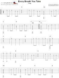 How To Play Every You Every Me On Guitar Every Breath You Take Sting Police Easy Acoustic Guitar Tab 1 Guitar Tabs Guitar Tabs Songs Guitar Tabs Acoustic