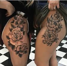 Rose Tattoo On Side Hips Thighs By Christianbuckingham Thightattooideas Tatuagem No Quadril Tattoo No Quadril Tatuagem