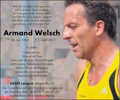 Traueranzeigen von Armand Welsch