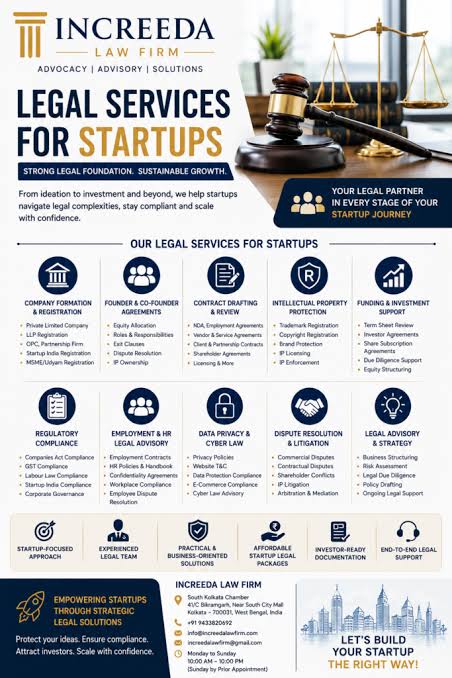 Legal Services for Startups in Kolkata | Increeda Law Firm