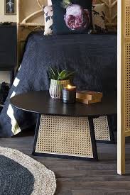I love the ivory and black color scheme which goes with any decor. Sungkai Woven Cane Round Coffee Table Rockett St George Coffee Table Eclectic Coffee Tables Round Coffee Table
