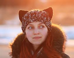 Winter Black Fox Ears Hat