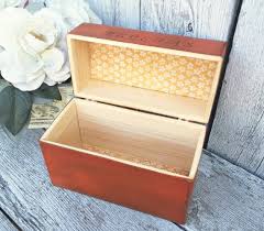 5 X 7 Recipe Box Orange Shabby Chic Wood Recipe Box 5 X 7 Recipe Card Hold Painted Recipe Box Stamped With Recetas Painted Recipe Box Shabby Chic Shabby