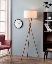 Search all products, brands and retailers of floor lamps with shelf: Modern Light Wood Tripod Design Floor Lamp With Storage Shelf Grey Drum Shade 3000k Warm White Complete With A 6w Led Bulb