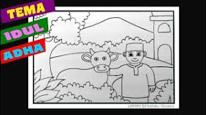 Cara Menggambar Tema Hari Raya Idul Adha Hari Raya Kurban Youtube