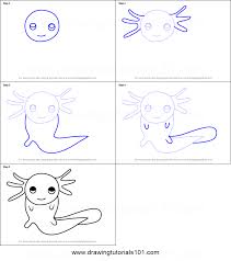 Granted there are some related books on drawing animals but these aren't always enough. How To Draw An Axolotl For Kids Printable Step By Step Drawing Sheet Drawingtutorials101 Com