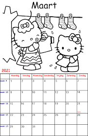 By ludo van loon 6 april 2021 nieuws. Kleurplaten Voor Kinderen Hello Kitty Kalender 2021