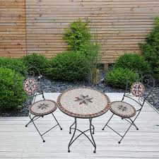 Com table de jardin table thor rond o de fer avec plan de peperino gris divise en parties et plan tournant o avec mosaique poids kg environ le table thor le mode classique et le gout artisanale a la. Ensemble De Table De Jardin En Mosaique 3 Pieces Mobilier De Balcon Table En Mosaique Avec