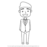 The vertical line will help us to find the center of the face, and the horizontal line will help us to draw the eyes. Learn How To Draw A Business Man For Kids People For Kids Step By Step Drawing Tutorials