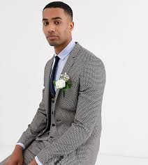 It's time to get suited and booted with our versatile collection of men's suits. Asos Design Tall Wedding Super Skinny Suit Jacket In Micro Texture In Tan Shopstyle