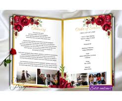 Remembering the service and sacrifice. Red Roses Funeral Program Template 11x17 Tabloid Red Roses Funeral Program Printable 8 Pages Ledger Red Roses Memorial Service Program Funeral Program For Woman Foral Funeral Program For Women Floral Memorial Service Program Sweetmyparty Com