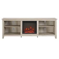 Keep in mind that a tv also requires an outlet, which means you. Walker Edison 70 Inch Tv Stand With Electric Fireplace White Oak W70fp18wo