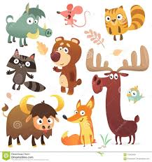 Cartoon Forest Animal Characters Wild Cartoon Cute Animals Collections Vector Big S Forest Animals Illustration Cute Animal Illustration Cute Animal Drawings
