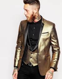 Black And Gold Suit Jacket Click To Buy 3 Piece Shiny Tuxedos Men Slim Fit Gold Suits Notch Lapel Groomsmen Tuxedos Groom Men Wed Gold Tuxedo Jacket Men Vest Outfits Tuxedo For Men