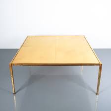 Solid brass square bar coffee table after dunbar. Parchment Square Solid Brass Coffee Table France 1965