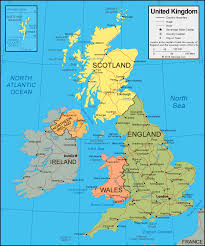 Vector graphic map of the united kingdom with cities and counties; United Kingdom Map England Scotland Northern Ireland Wales