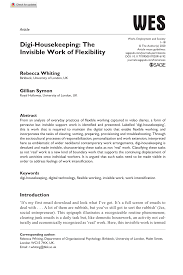 Digi ocs check call & sms. Pdf Digi Housekeeping The Invisible Work Of Flexibility