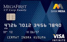 Mega bank merupakan salah satu bank yang menyediakan kartu kredit. Kartu Kredit Mega First Infinite Credit Card Cermati Com