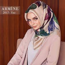 Armine Saf Ipek Esarp Esarp Guzel Turban Stil