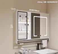 Amazon.com: UkewEi 40x30in Bathroom Smart Mirror Cabinet with Lighted  3-Color Dimmable, Solid Wood Wall Storage Cabinet, Touch Switch, Clock  Display, ...