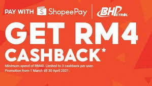 Shopee recorded a 4x uplift in the total number of orders completed by its mobile wallets across the region in 2020, and this is set to increase as more people adopt digital payment options. Get Rm 4 Cashback By Paying With Shopeepay At Bhpetrol Automacha