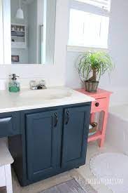 What are the shipping options for blue bathroom cabinets & storage? We Painted The Cabinets Mount Etna Like A Saturday Bathroom Cabinets Diy Painting Bathroom Cabinets Bathroom Cabinets Over Toilet